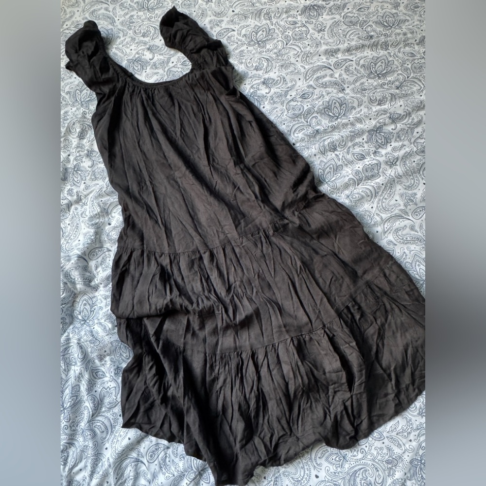 NWT Raviya Women's Tiered Dress Cover Up Swimsuit Black Size Small